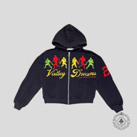 Vale Valley Dreams Zip up Hoodie in Navy