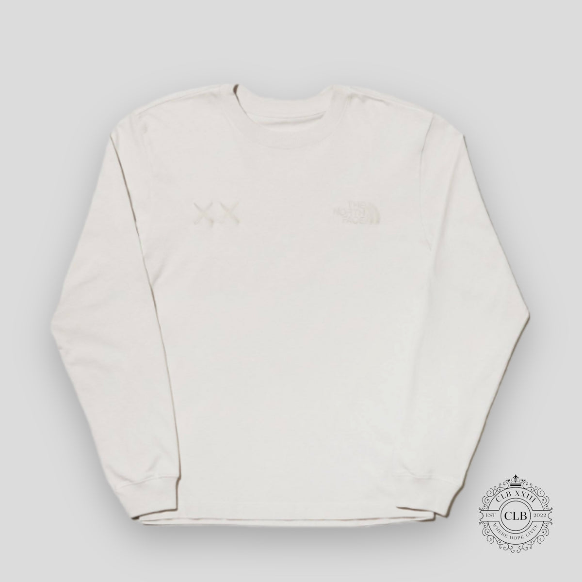 KAWS X THE NORTH FACE LONG SLEEVE T-SHIRT - MOONLIGHT IVORY