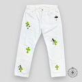 Chrome Hearts Zebra / Green Cross Patch Jeans