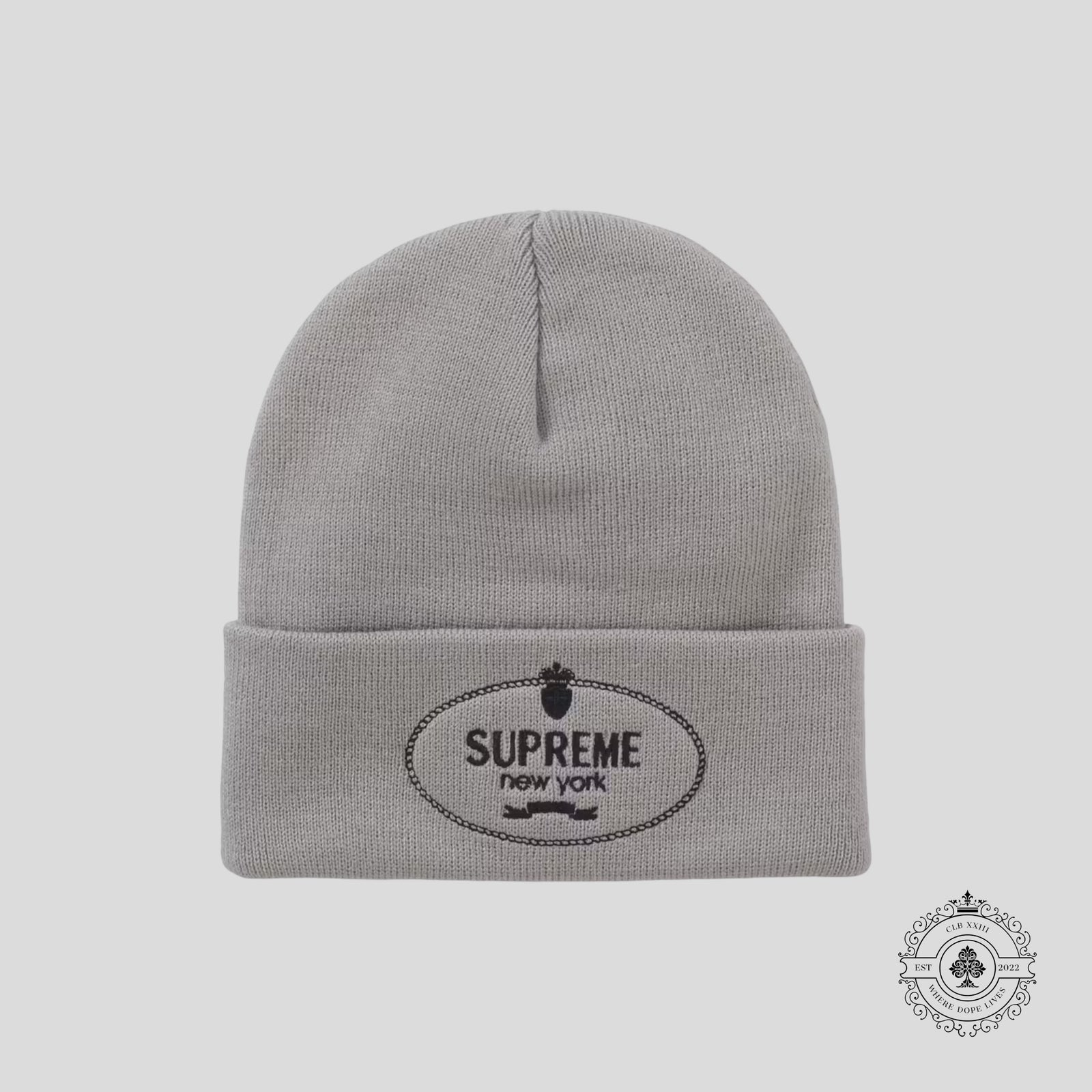 Supreme Crest Beanie in Grey