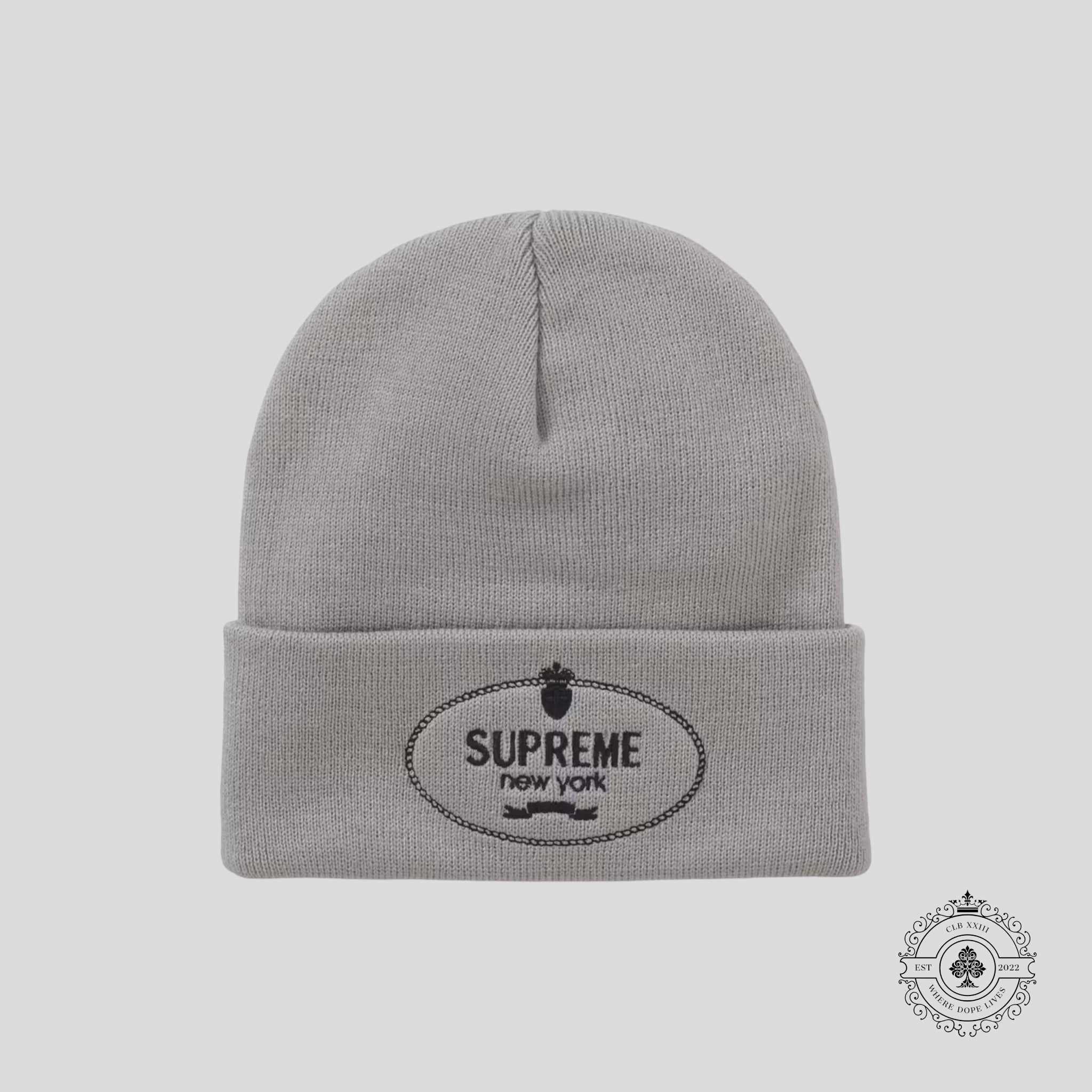 Supreme Crest Beanie in Grey