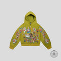 Righteous Risen King Cropped Zip Up in Moss