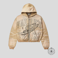 Vale Garden Zip Up Hoodie in Sand