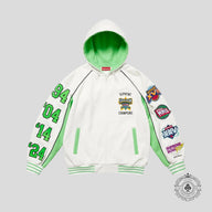 Supreme Playoffs Zip Up Hooded Sweatshirt in White