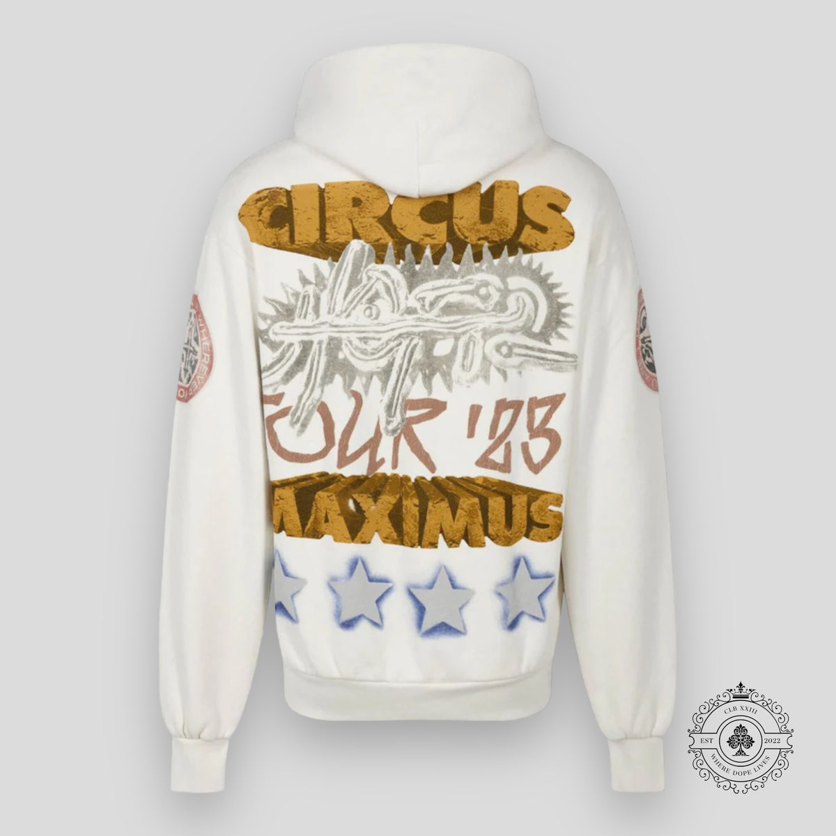 Travis Scott Utopia Circus Maximus 2023 Tour Hoodie in White
