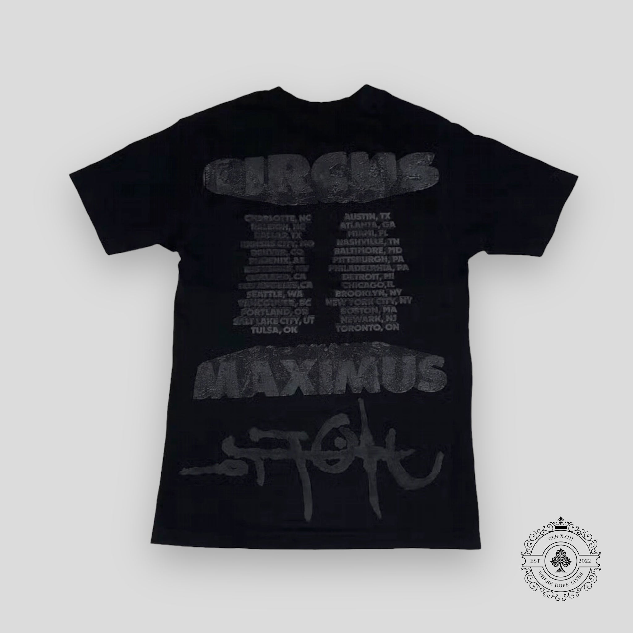 Travis Scott Utopia Circus Maximus 2023 Tour II Tee Black