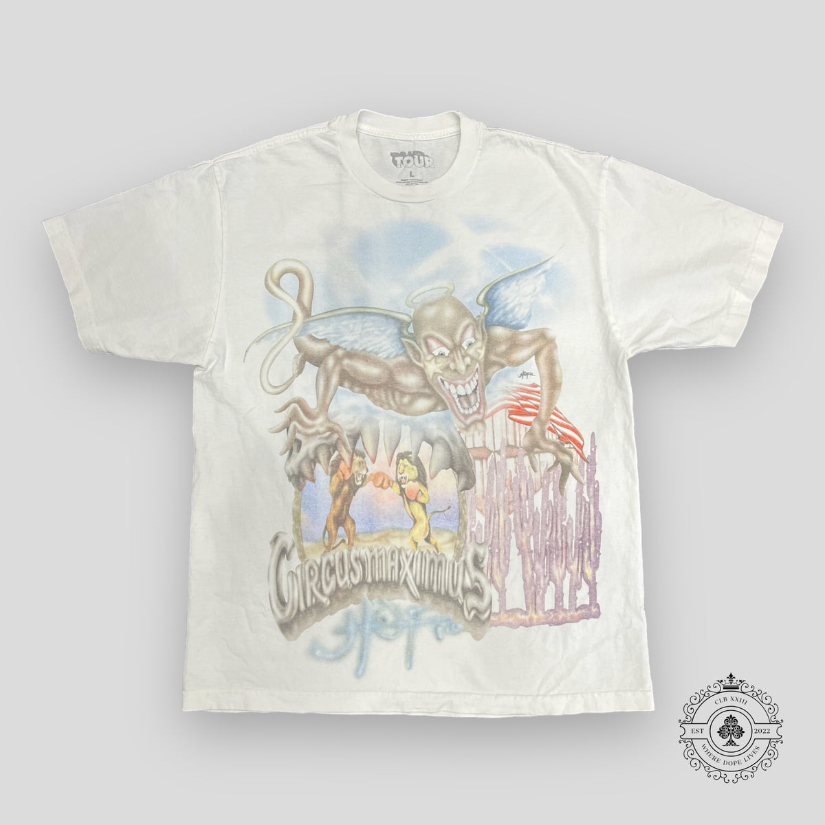 Travis Scott Utopia Circus Maximus 2023 Tour III Tee White