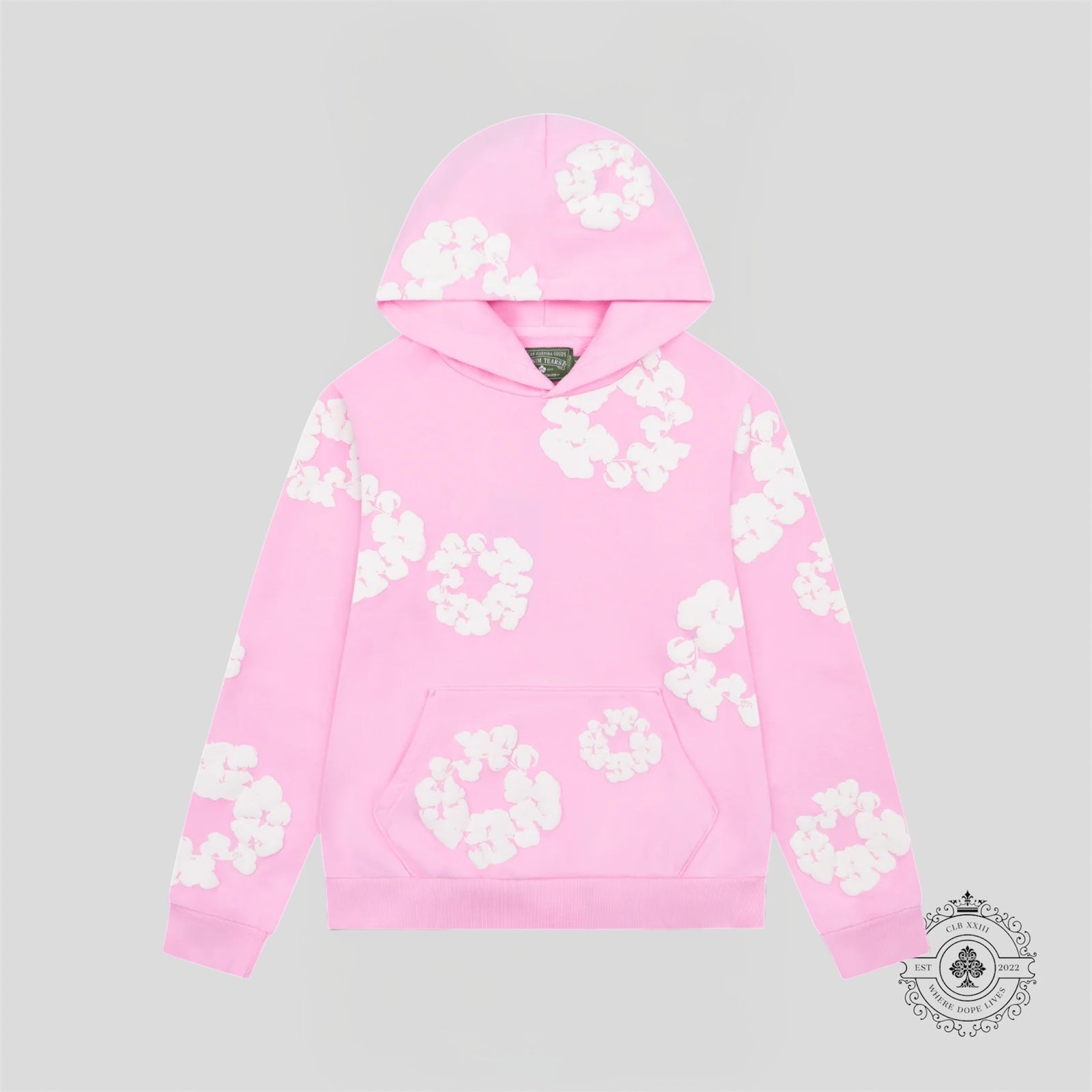 Denim Tears The Cotton Wreath Hoodie in Powder Pink