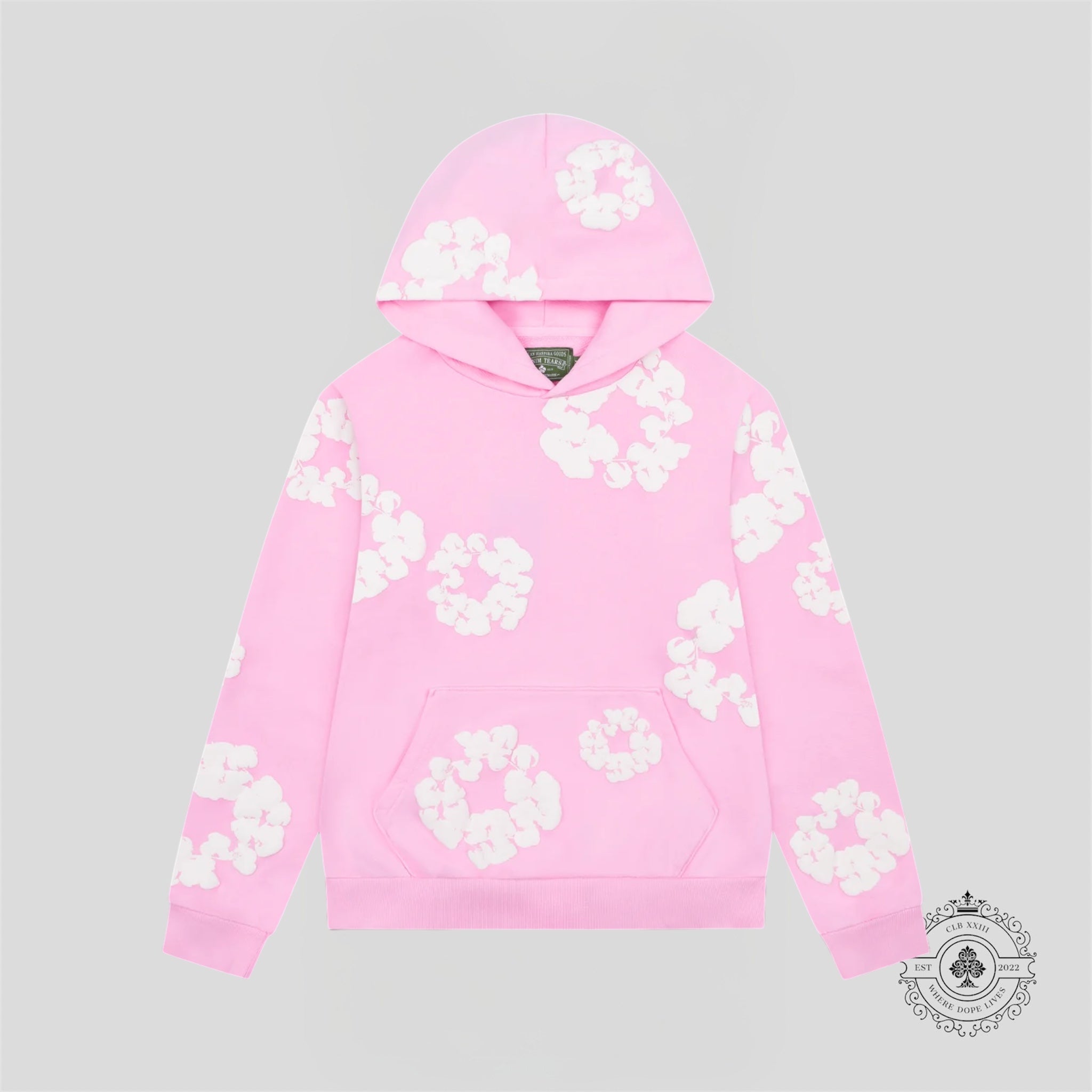Denim Tears The Cotton Wreath Hoodie in Powder Pink