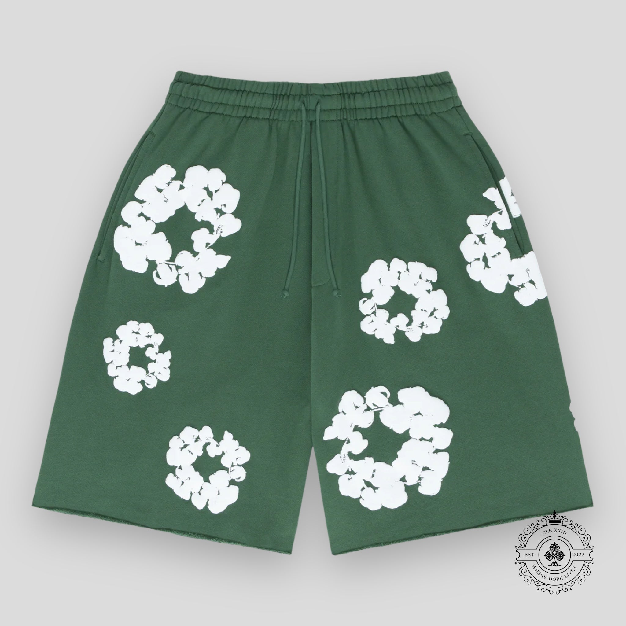 Denim Tears The Cotton Wreath Shorts in Green