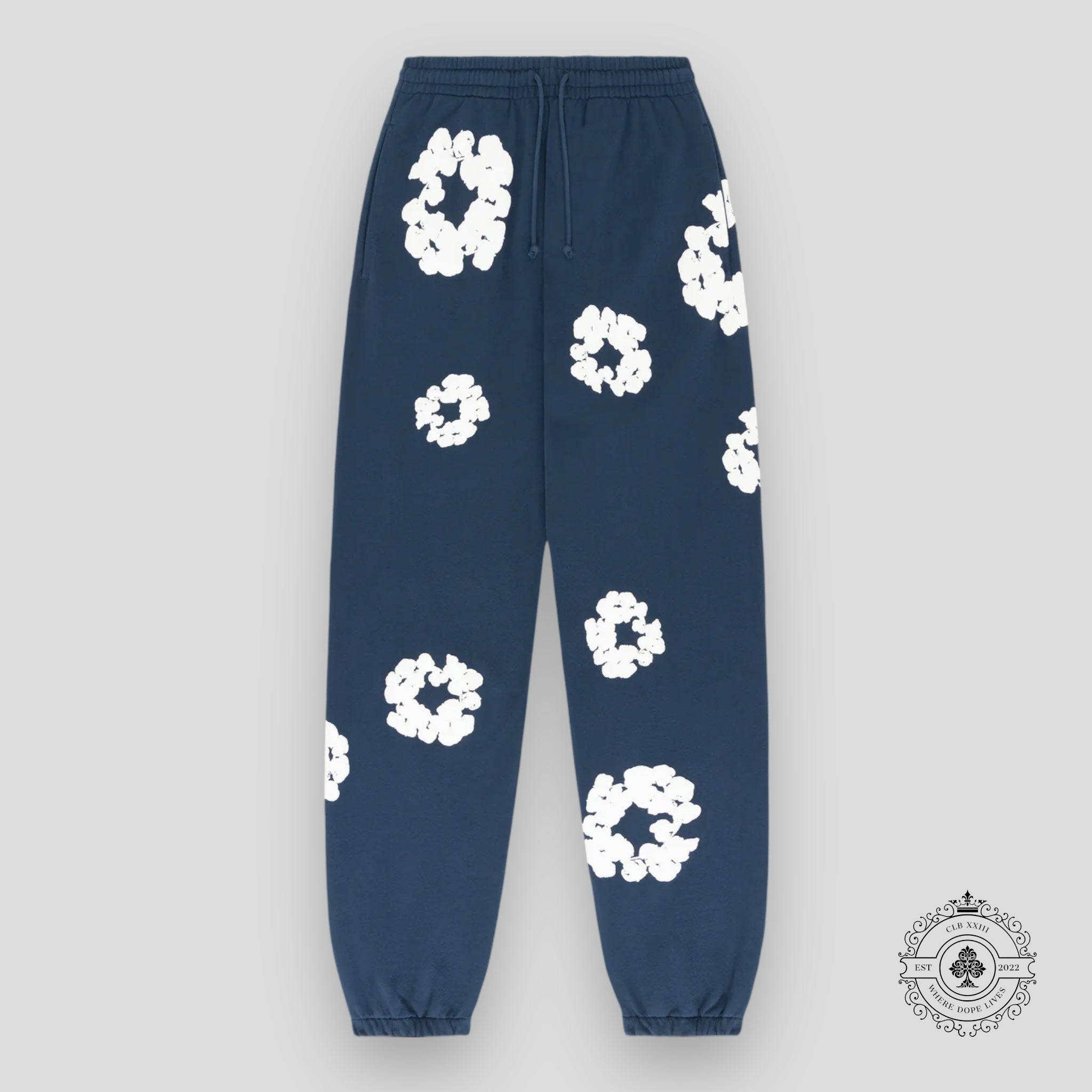 Denim Tears The Cotton Wreath Sweatpants in Navy