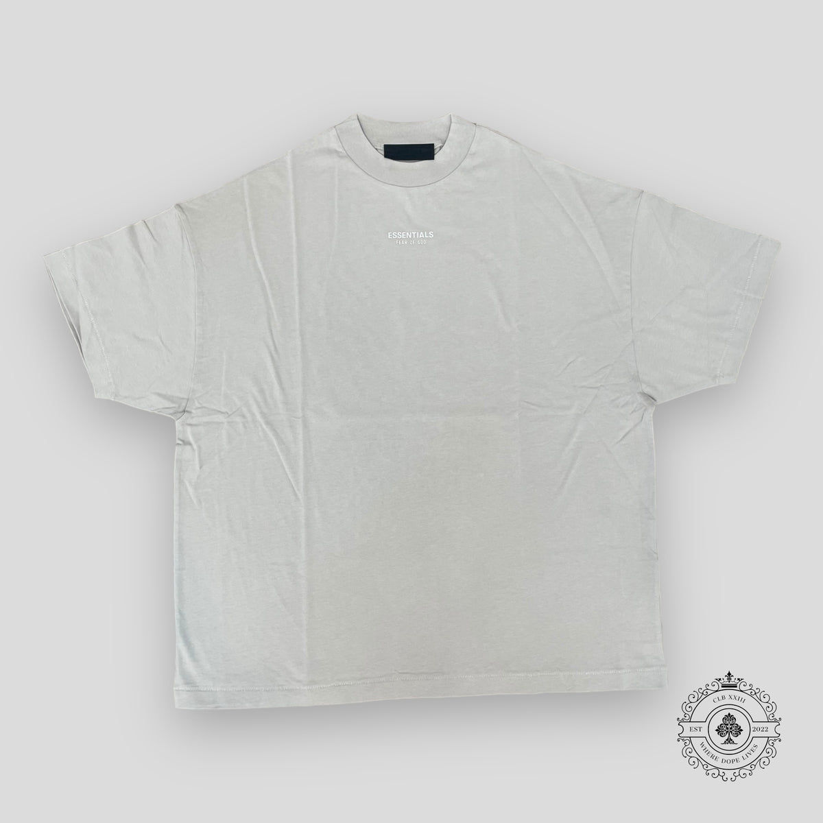 Fear of God Essentials Tee SS24 in Silver Cloud