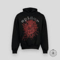 Sp5der OG Rhinestone Logo Hoodie in Black