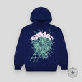 Sp5der OG Web Hoodie in Navy/Pink