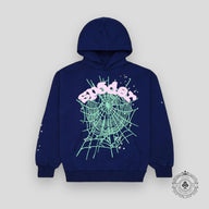 Sp5der OG Web Hoodie in Navy/Pink