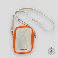 Chrome Hearts Patent Leather Cross Patch Takka Bag in Orange/White
