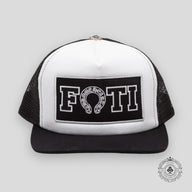 Chrome Hearts Foti Patch Trucker Hat in White / Black