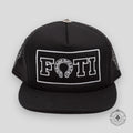Chrome Hearts Foti Patch Trucker Hat in Black / White