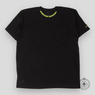 Chrome Hearts Yellow Neck Script Logo Tee in Black