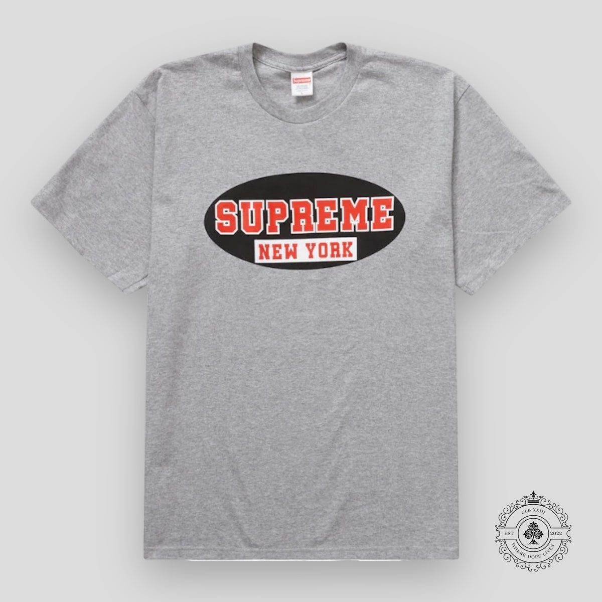 Supreme New York Tee in Heather Grey