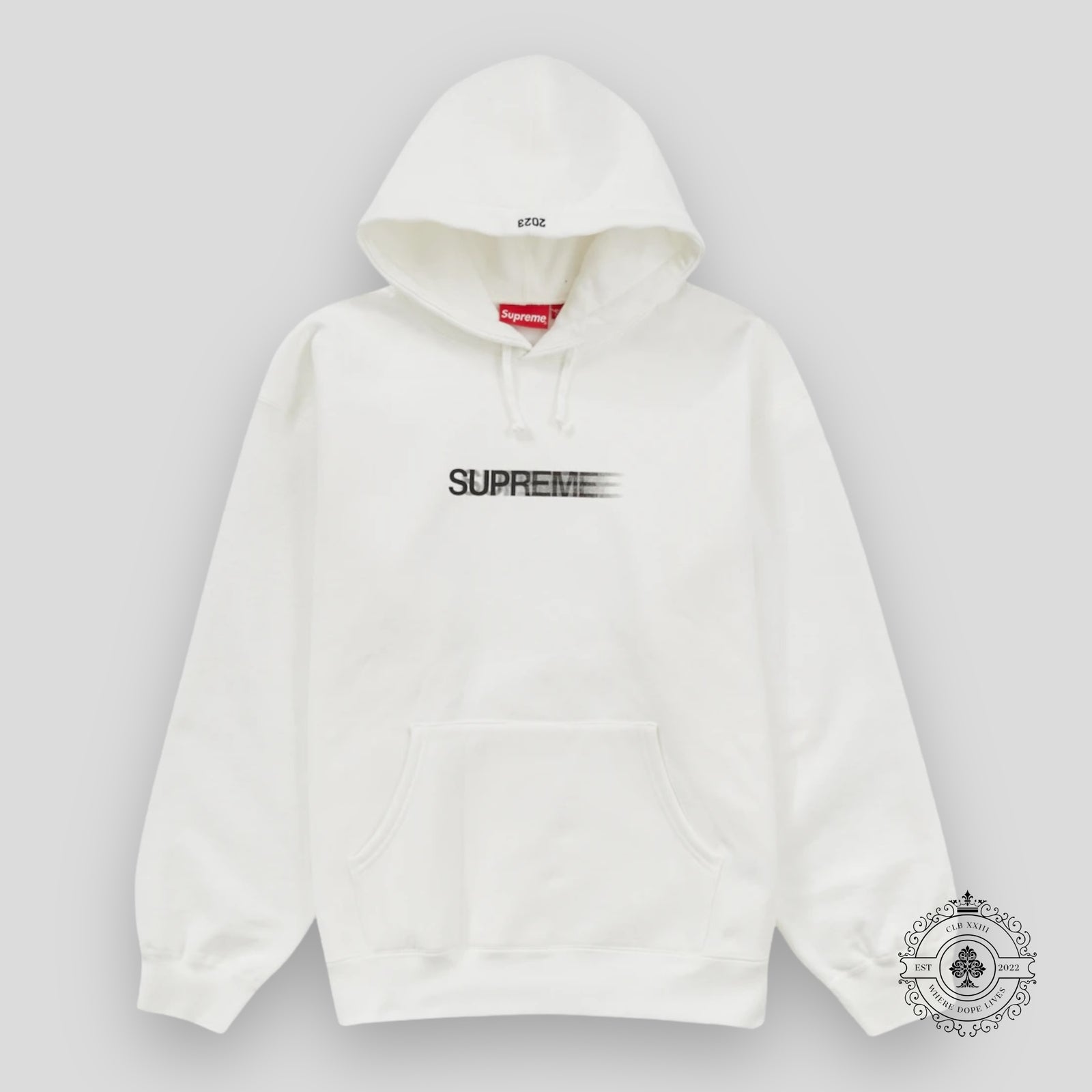 Supreme Motion Logo Hoodie in White