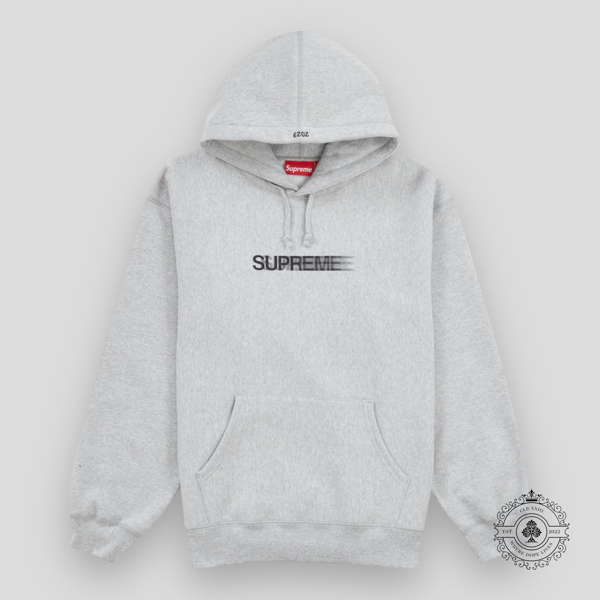 Supreme Motion Logo Hoodie in Heather Grey