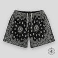 Bravest Studios Paisley Two-Tone Shorts in Black