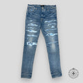 Amiri Tie Dye Bandana Thrasher Jeans in Clay Indigo