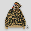Bape 1st Camo Shark Full Zip Hoodie in Yellow