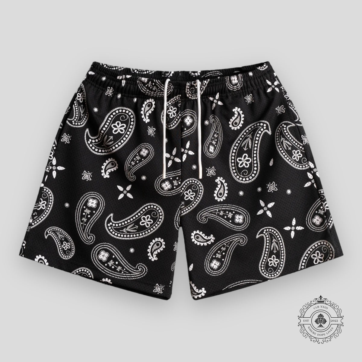 Bravest Studios Black Paisley V3 Shorts