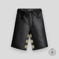 Lostshdws Leather Shorts in Black / Bone