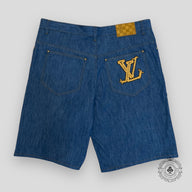 Louis Vuitton Western Embroidered Chambray Shorts