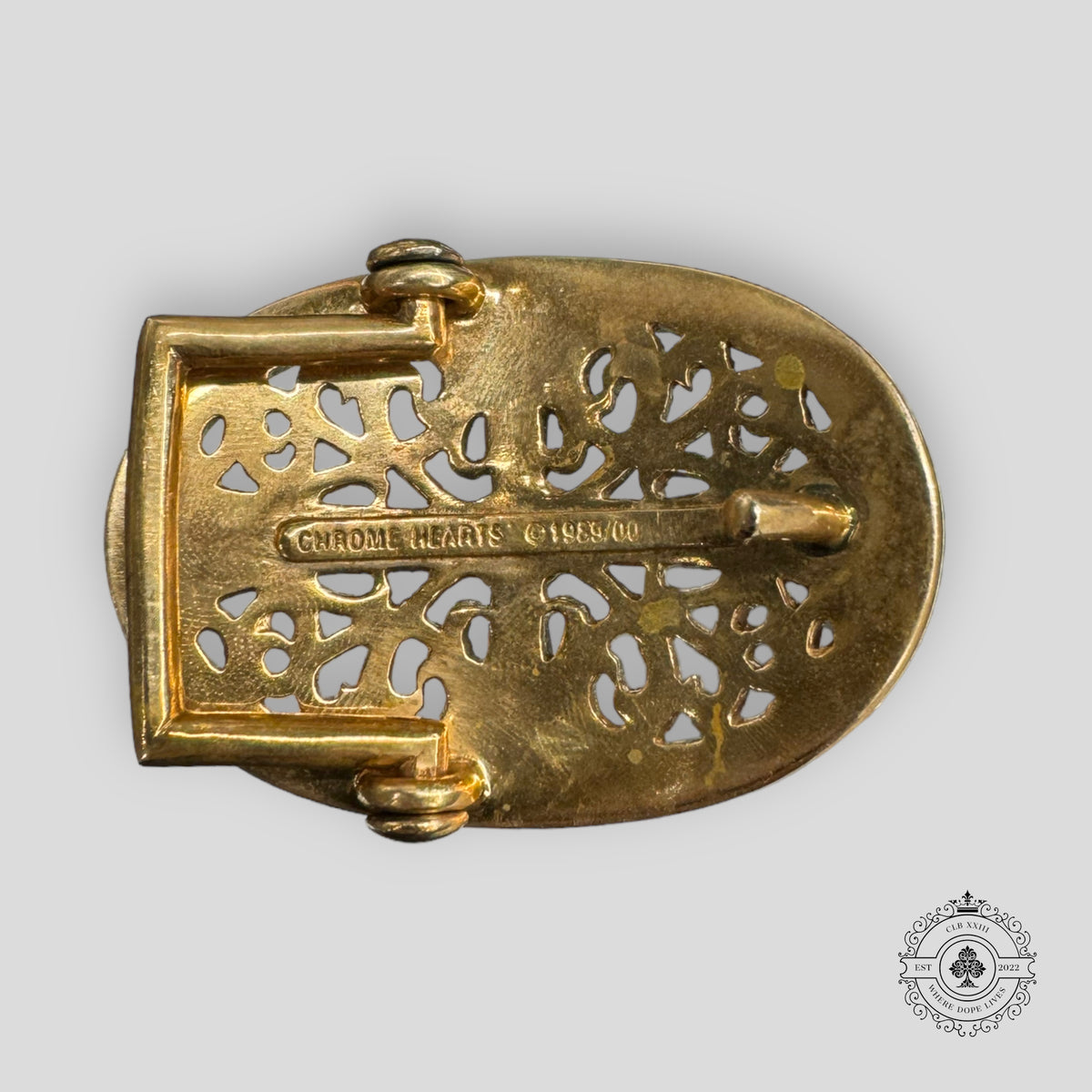 Chrome Hearts Oval Cross Belt Buckle in Bronze