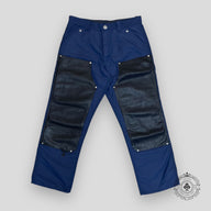 Chrome Hearts Leather Knee Carpenter Pants in Navy