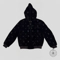 Louis Vuitton Monogram Embellished Shearling Hoodie in Black