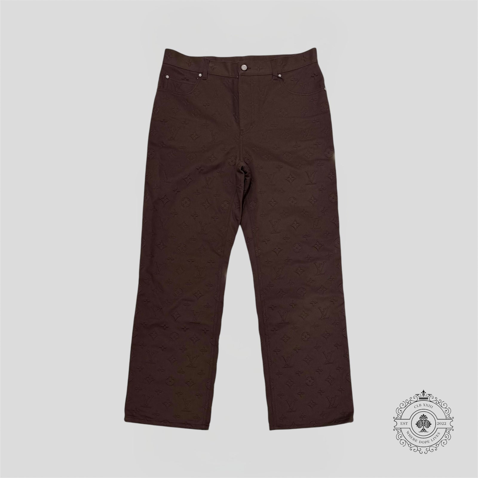 Louis Vuitton Monogram Embossed Carpenter Pants in Brown