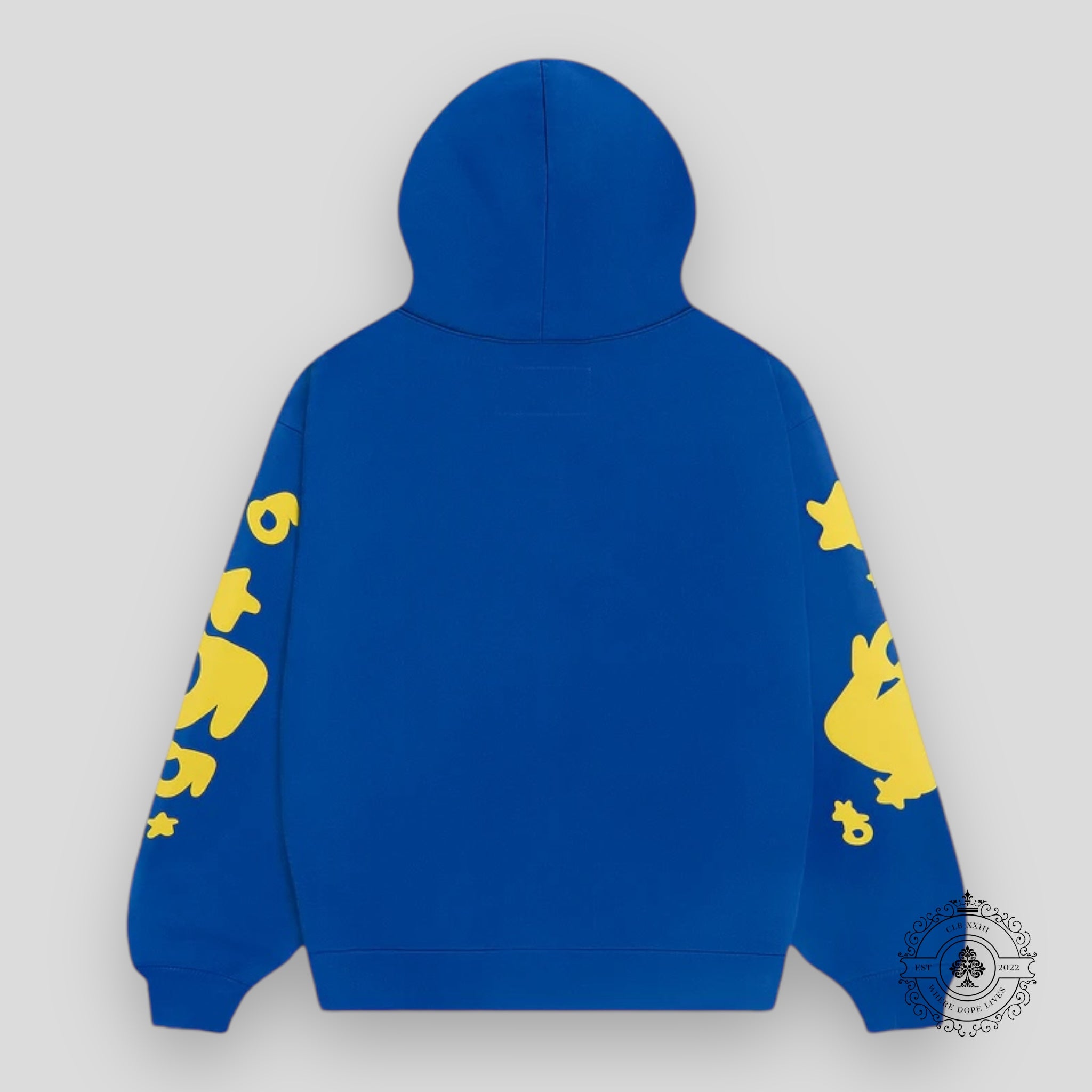 Sp5der Beluga Hoodie in Blue/Yellow