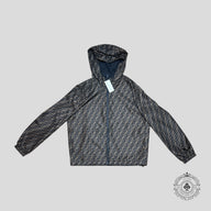 Fendi Reversible Logo Printed Shell Hooded Jacket in Brown/Black