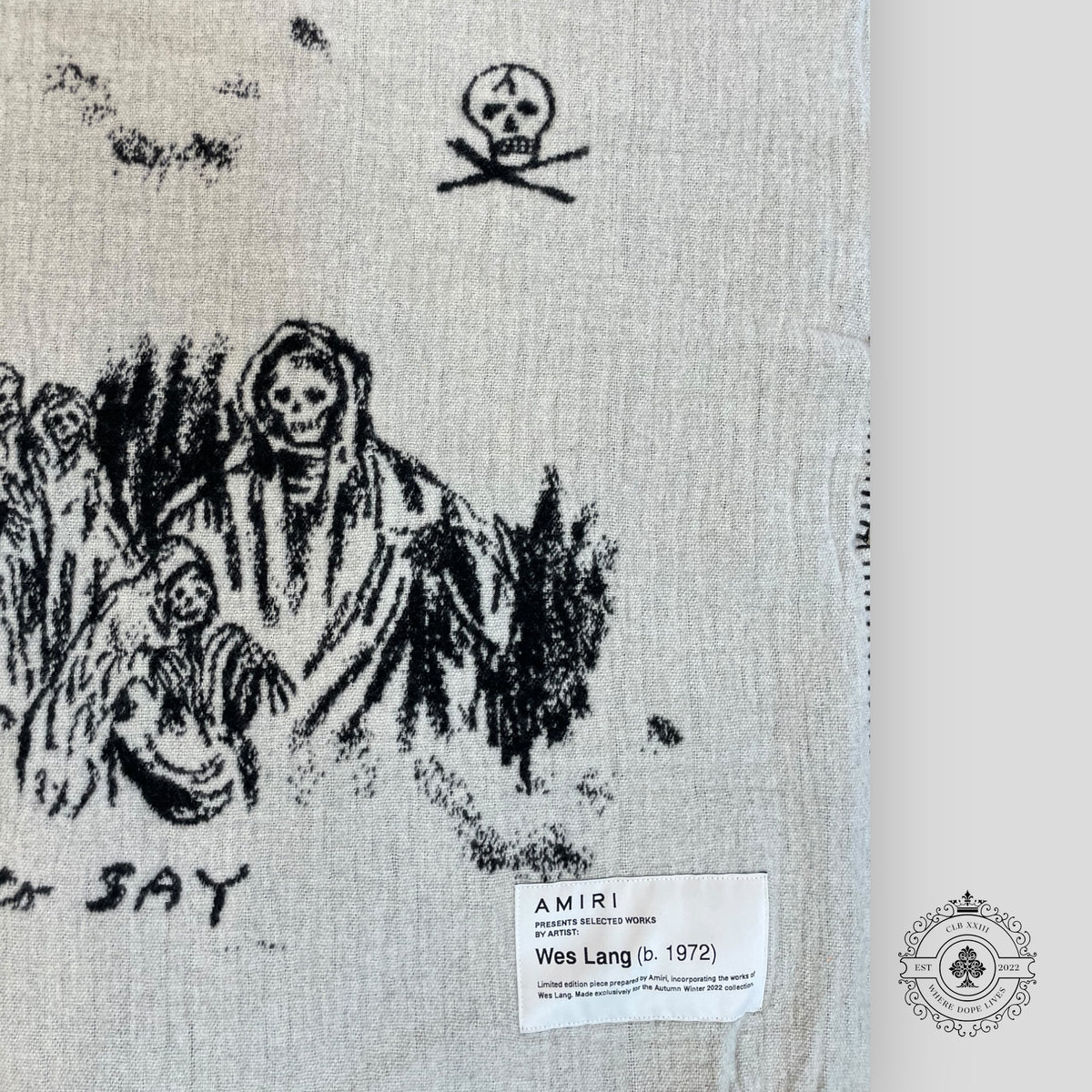 Amiri X Wes Lang Fantasy Blanket in Ivory