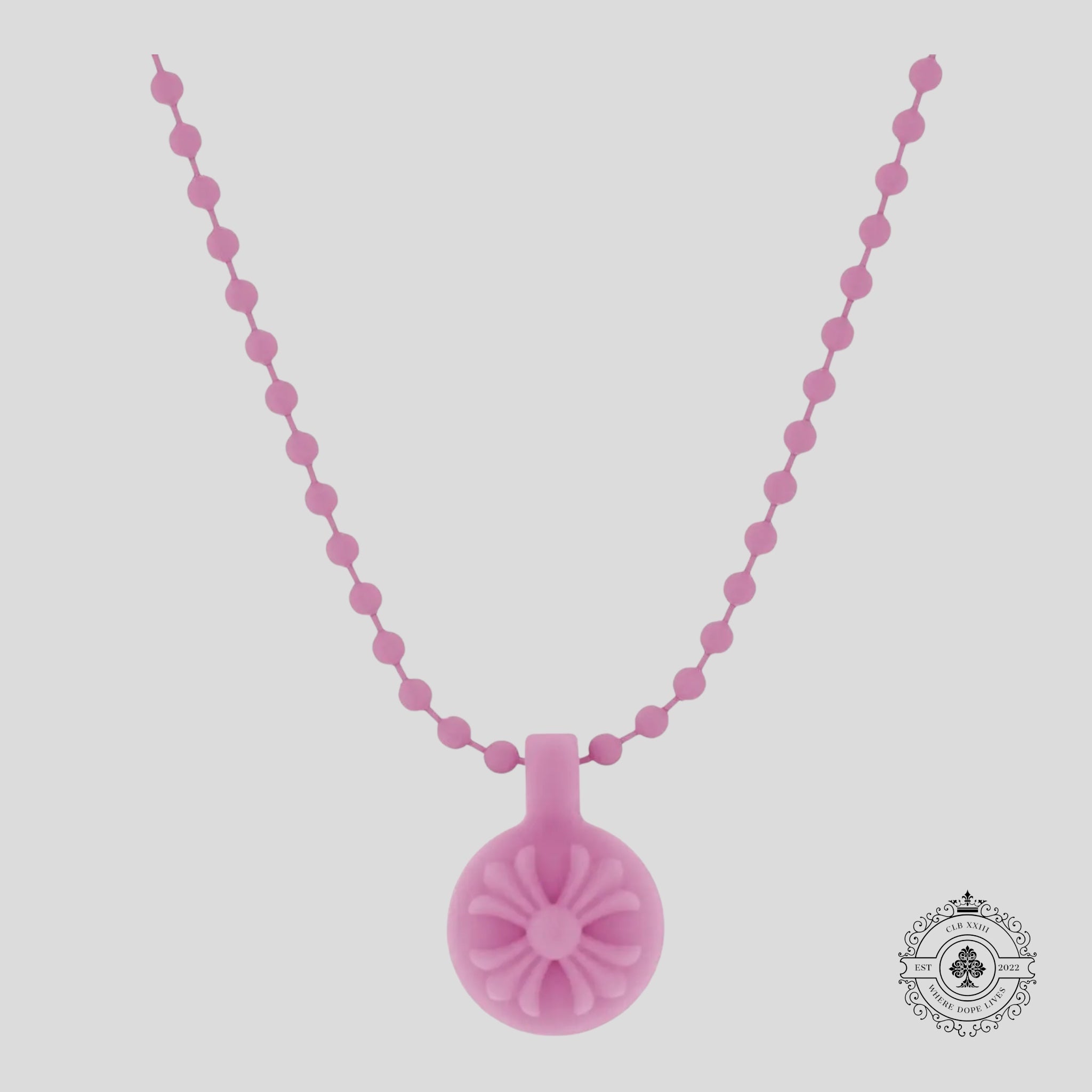 Chrome Hearts Silicone Crossball Necklace in Pink
