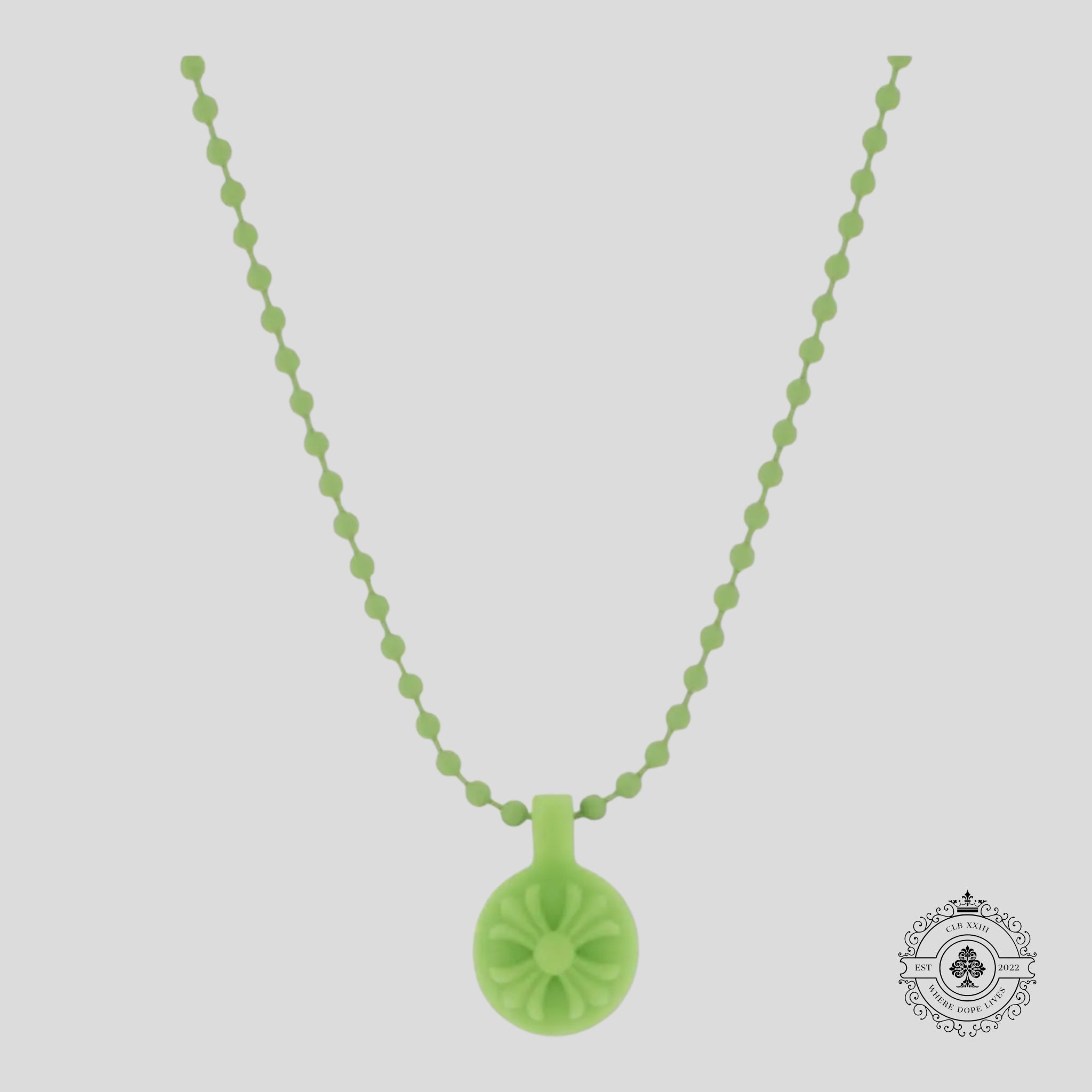 Chrome Hearts Silicone Crossball Necklace in Green