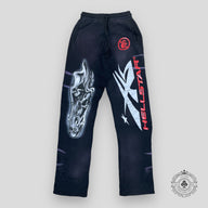 Hellstar Airbrushed Skull Flare Sweatpants in Black