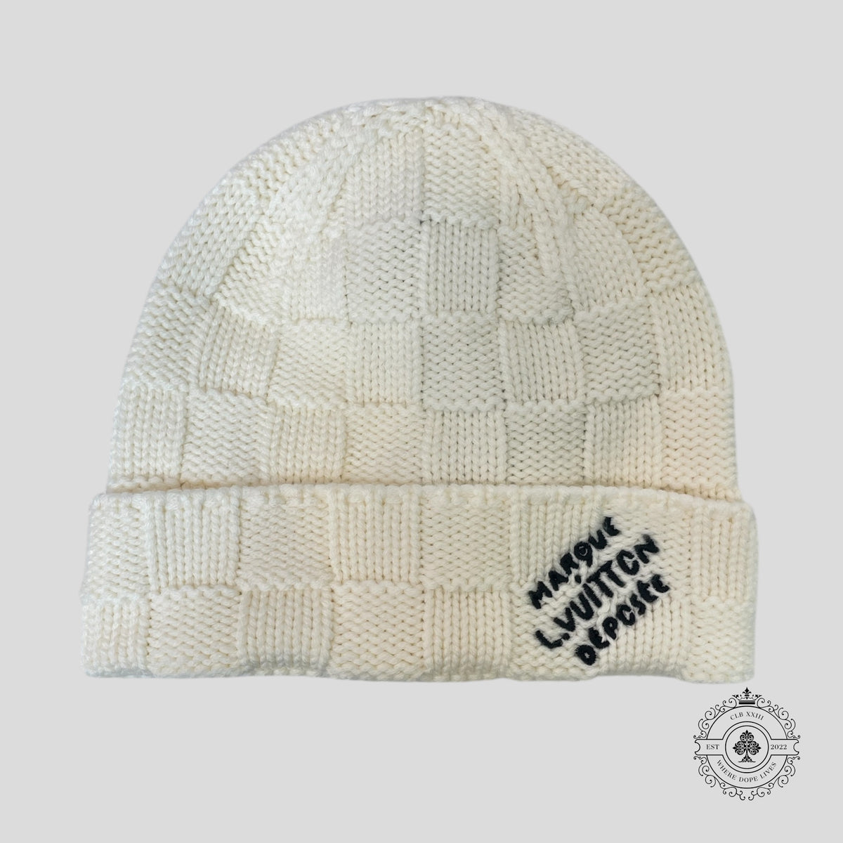Louis Vuitton Damier Snug Cream Beanie