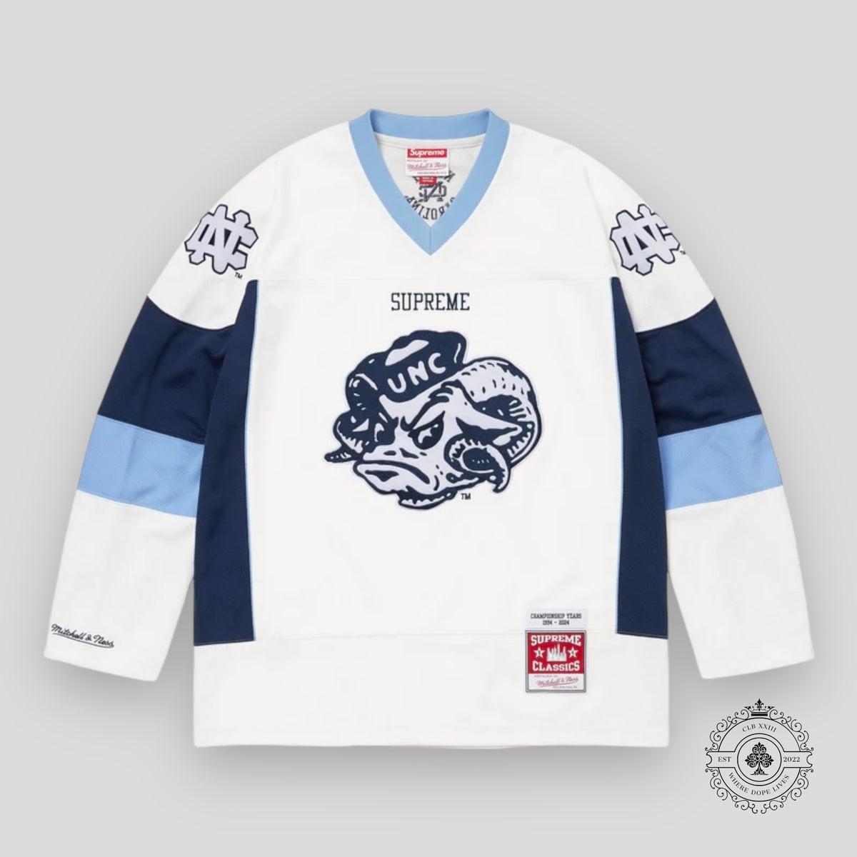 Supreme Mitchell & Ness NCAA North Carolina Hockey Jersey