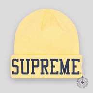 Supreme Varsity Printed Beanie in Canary
