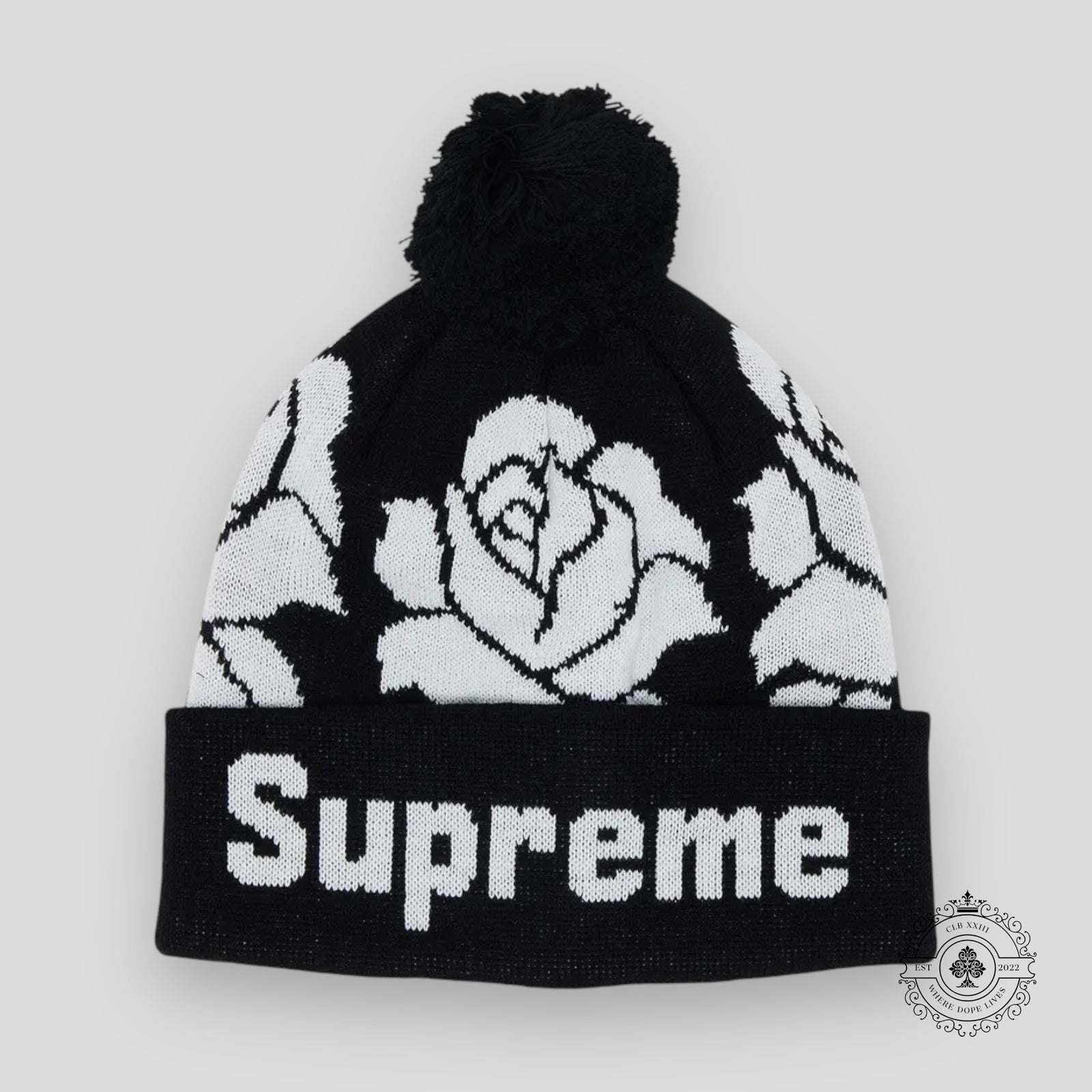 Supreme Rose Beanie in Black