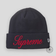 Supreme Script Beanie in Navy