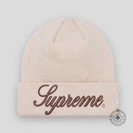 Supreme Script Beanie in Stone