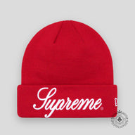 Supreme Script Beanie in Red