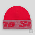 Supreme Reflective Jacquard Cuff Beanie in Red